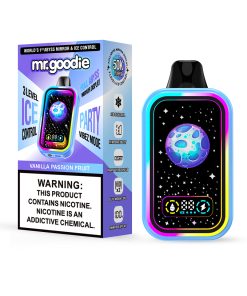 Mr.Goodie 50000 50K Puffs Adjustable Ice level LCD Display Disposable Vape in Vanilla Passion Fruit flavor