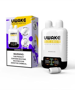 Mr.Goodie Uwake 30000 30K Puffs Nasal & Mouth Inhalation LED Display Disposable Vape in Banana Ice flavor
