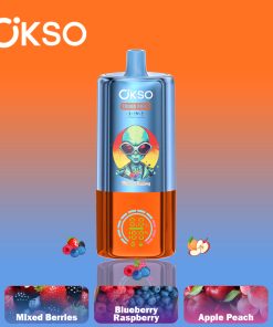 OKSO 3-IN-1 70000 70K Puffs 3 Flavors Adjustable LED Display Disposable Vape in Blueberry Raspberry/Mixed Berries/Apple Peach flavor