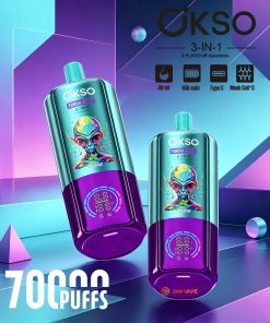 OKSO 3-IN-1 70000 70K Puffs 3 Flavors Adjustable LED Display Disposable Vape product image