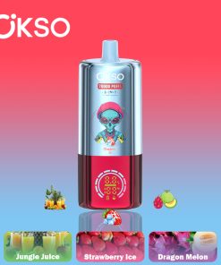 OKSO 3-IN-1 70000 70K Puffs 3 Flavors Adjustable LED Display Disposable Vape in Strawberry Ice/Jungle Juice/Dragon Melon flavor