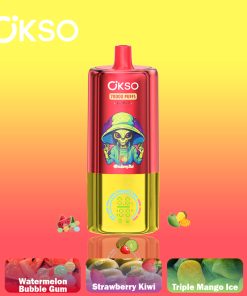 OKSO 3-IN-1 70000 70K Puffs 3 Flavors Adjustable LED Display Disposable Vape in Strawberry Kiwi/Watermelon Bubble Gum/Triple Mango Ice flavor