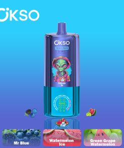 OKSO 3-IN-1 70000 70K Puffs 3 Flavors Adjustable LED Display Disposable Vape in Watermelon Ice/Mr Blue/Green Grape Watermelon flavor