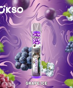 OKSO Crystal Bar 800 Puffs 0% 2% 3% 5% Nicotine Disposable in Grape Ice flavor