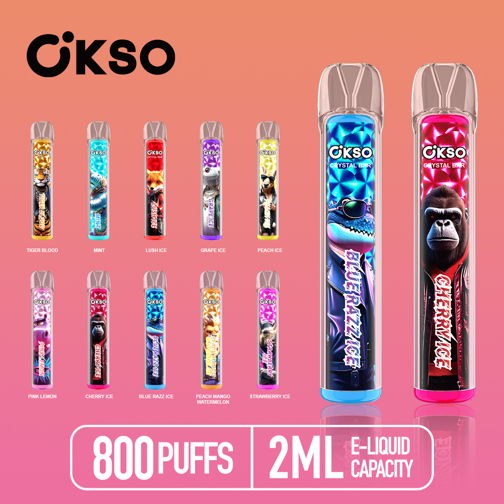 OKSO Crystal Bar 800 Puffs 0% 2% 3% 5% Nicotine Disposable product image