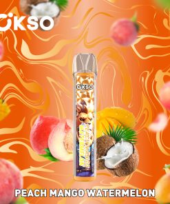 OKSO Crystal Bar 800 Puffs 0% 2% 3% 5% Nicotine Disposable in Peach Mango Watermelon flavor