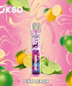 OKSO Crystal Bar 800 Puffs 0% 2% 3% 5% Nicotine Disposable in Pink Lemon flavor