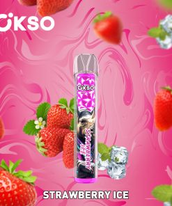 OKSO Crystal Bar 800 Puffs 0% 2% 3% 5% Nicotine Disposable in Strawberry Ice flavor