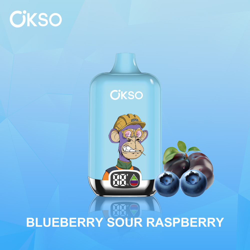OKSO Digital box 12000 12K Puffs Rechargeable LED Display Disposable Vape in Blueberry Sour Raspberry flavor