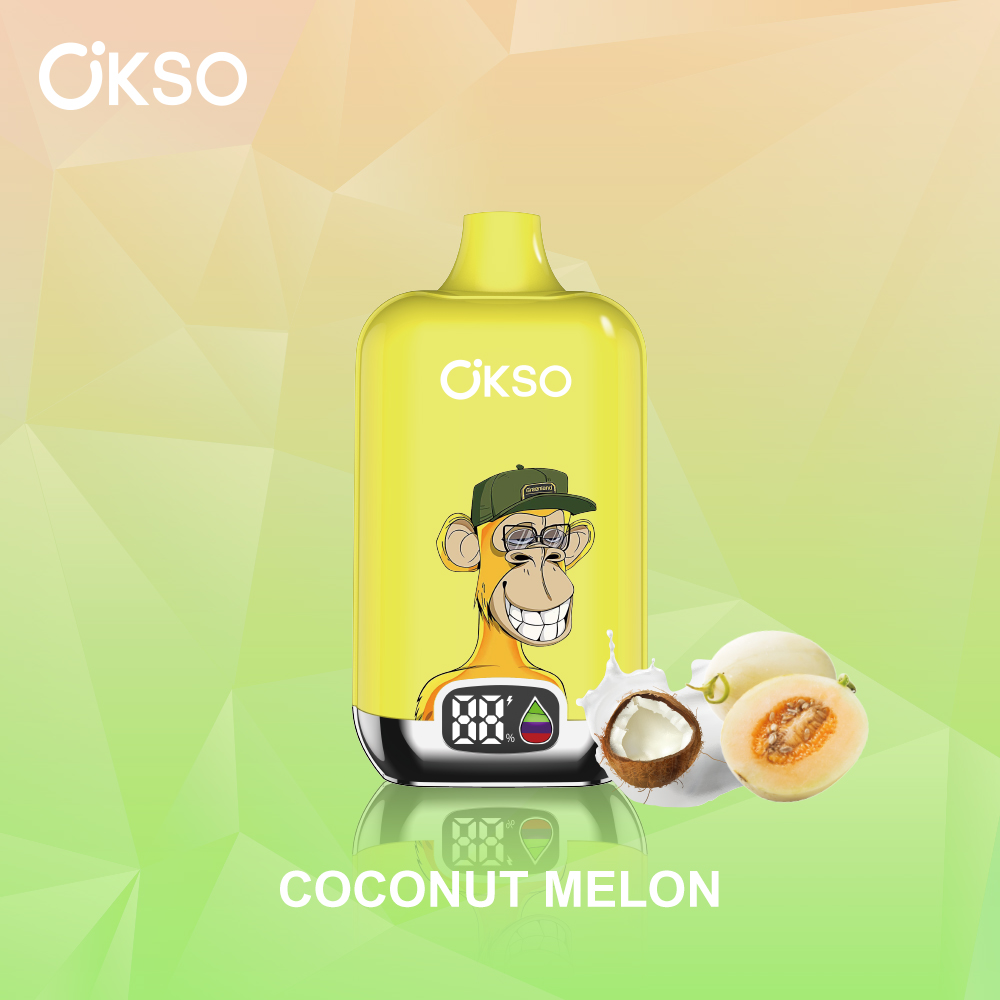 OKSO Digital box 12000 12K Puffs Rechargeable LED Display Disposable Vape in Coconut Melon flavor