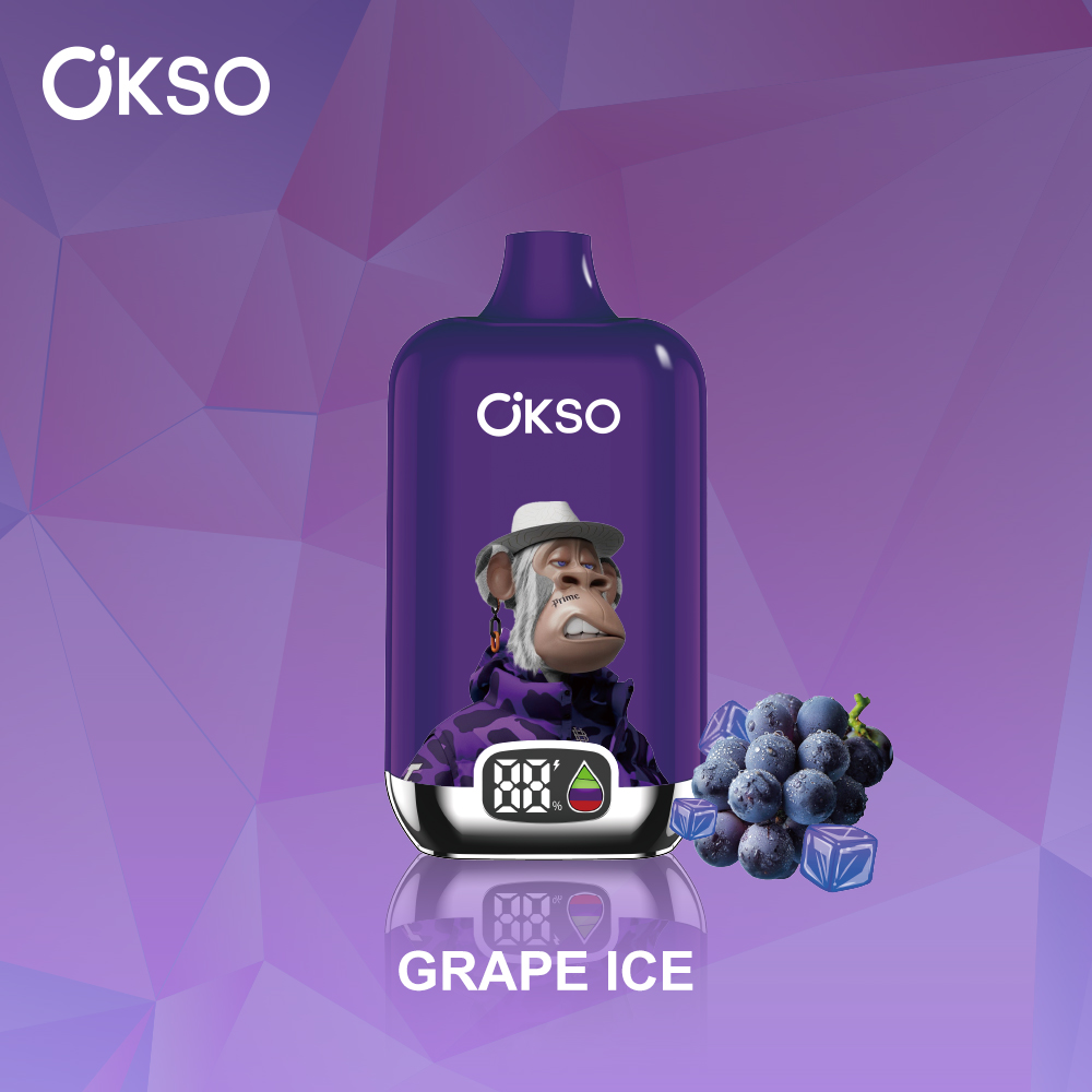 OKSO Digital box 12000 12K Puffs Rechargeable LED Display Disposable Vape in Grape Ice flavor
