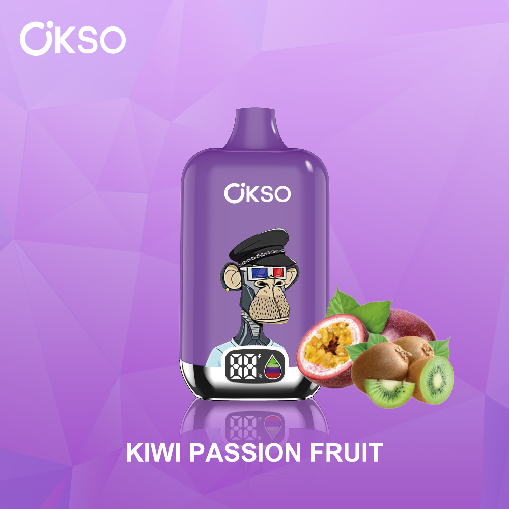 OKSO Digital box 12000 12K Puffs Rechargeable LED Display Disposable Vape in Kiwi Passion Fruit flavor