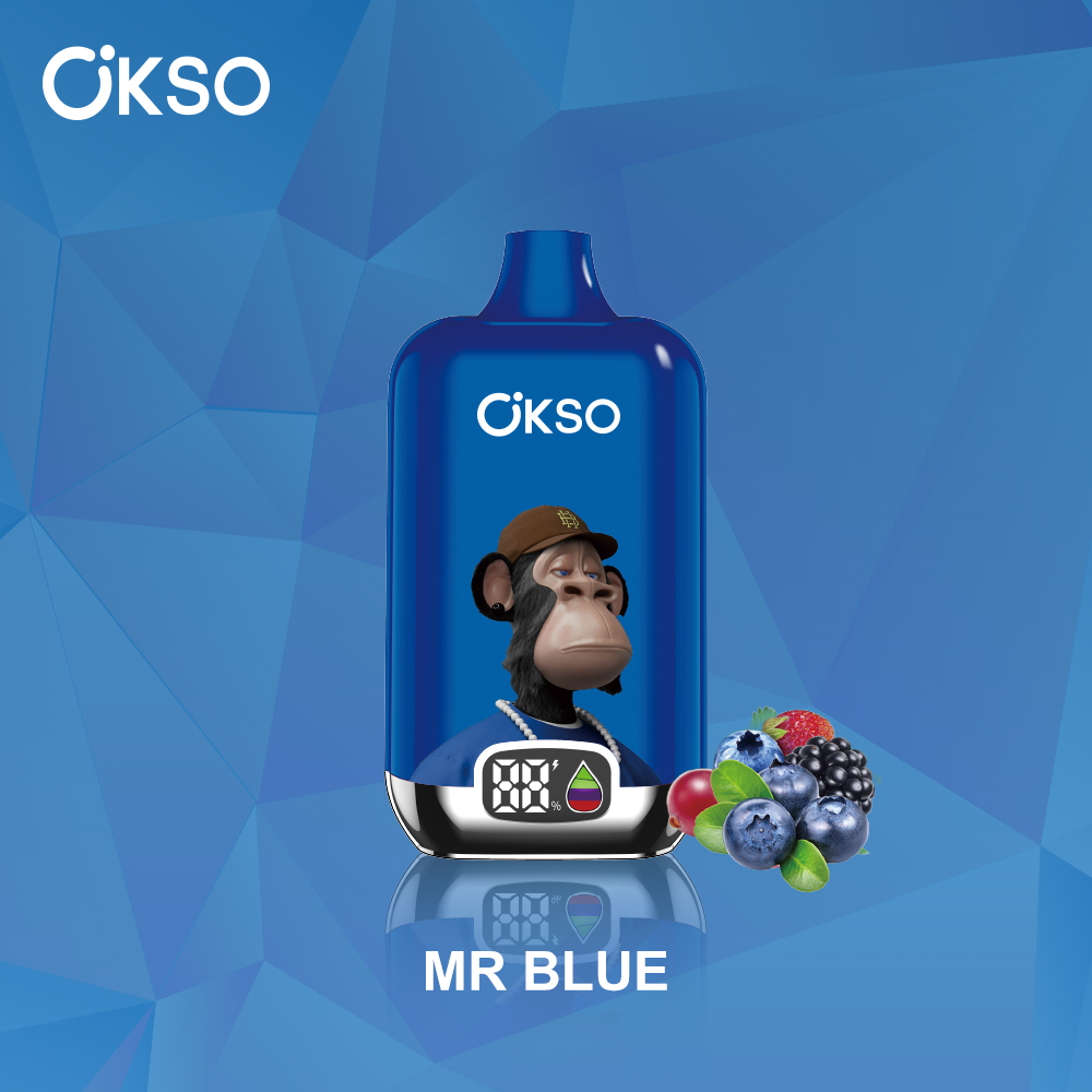 OKSO Digital box 12000 12K Puffs Rechargeable LED Display Disposable Vape in Mr Blue flavor