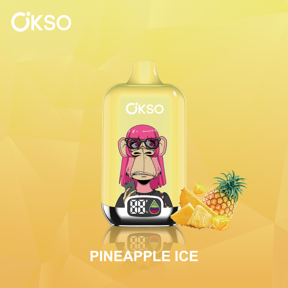 OKSO Digital box 12000 12K Puffs Rechargeable LED Display Disposable Vape in Pineapple Ice flavor
