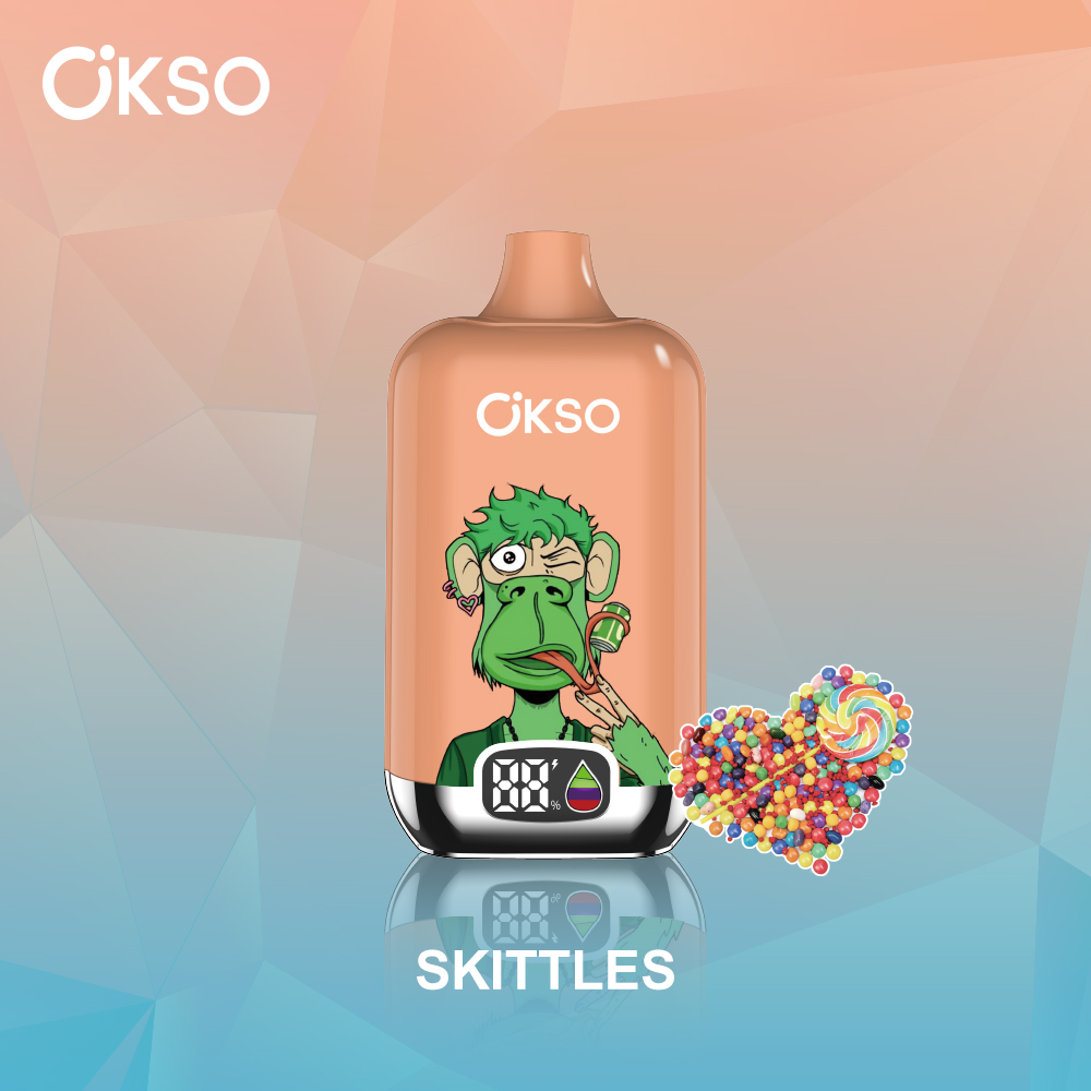 OKSO Digital box 12000 12K Puffs Rechargeable LED Display Disposable Vape in Skittles flavor