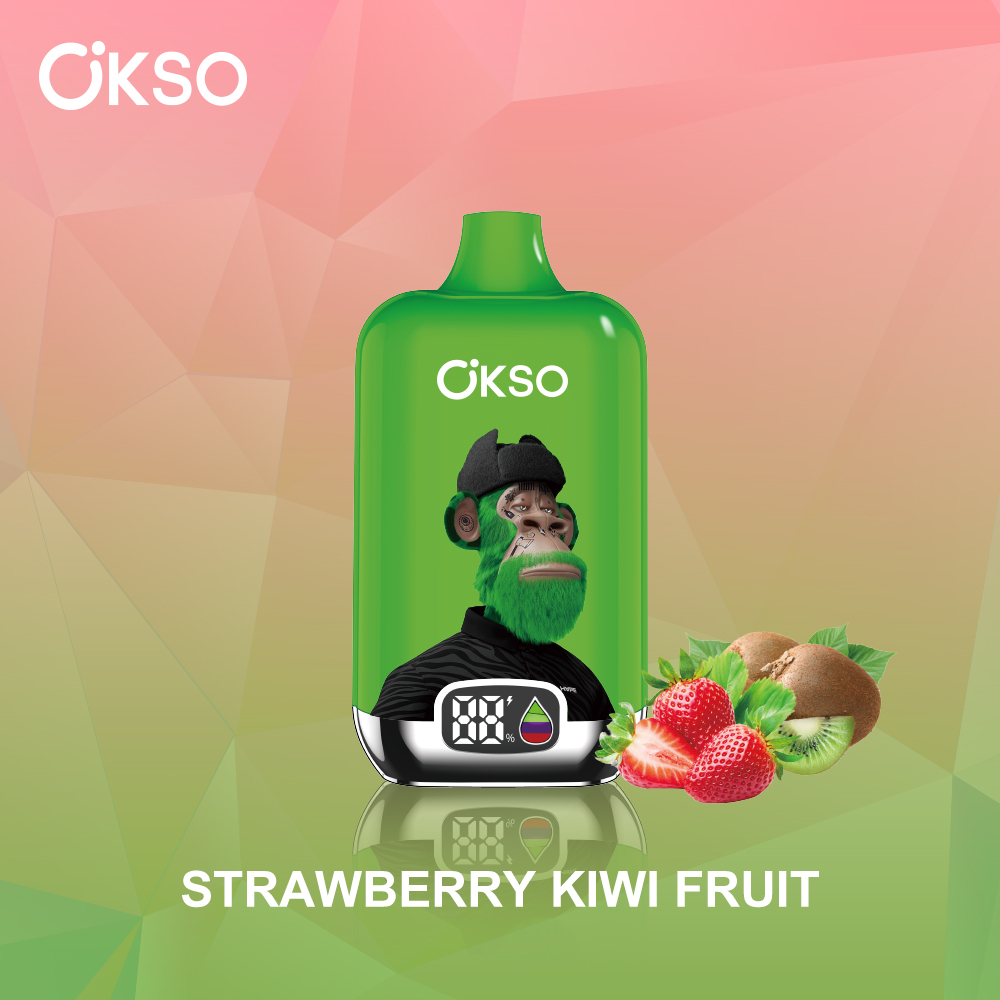 OKSO Digital box 12000 12K Puffs Rechargeable LED Display Disposable Vape in Strawberry Kiwi Fruit flavor