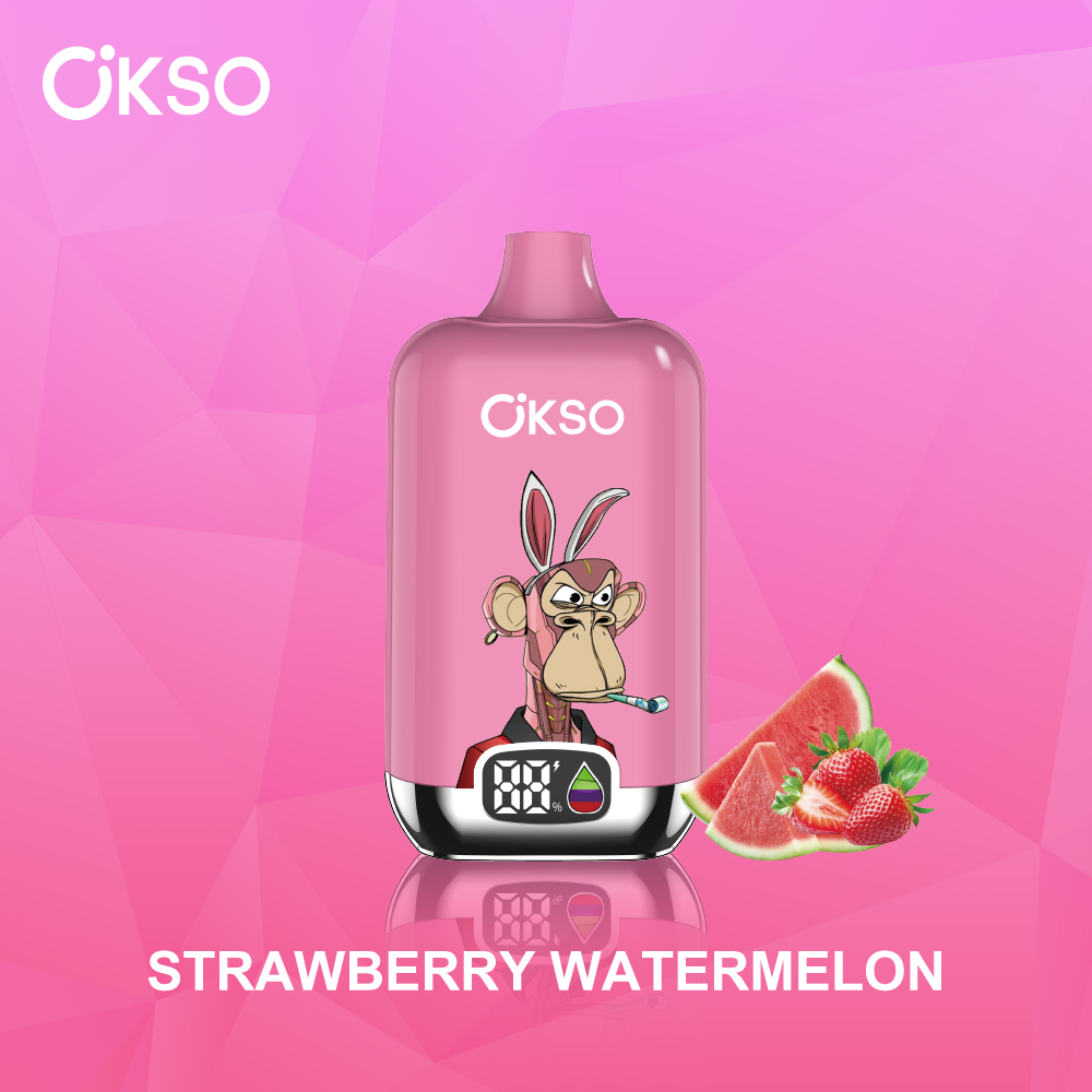 OKSO Digital box 12000 12K Puffs Rechargeable LED Display Disposable Vape in Strawberry Watermelon flavor