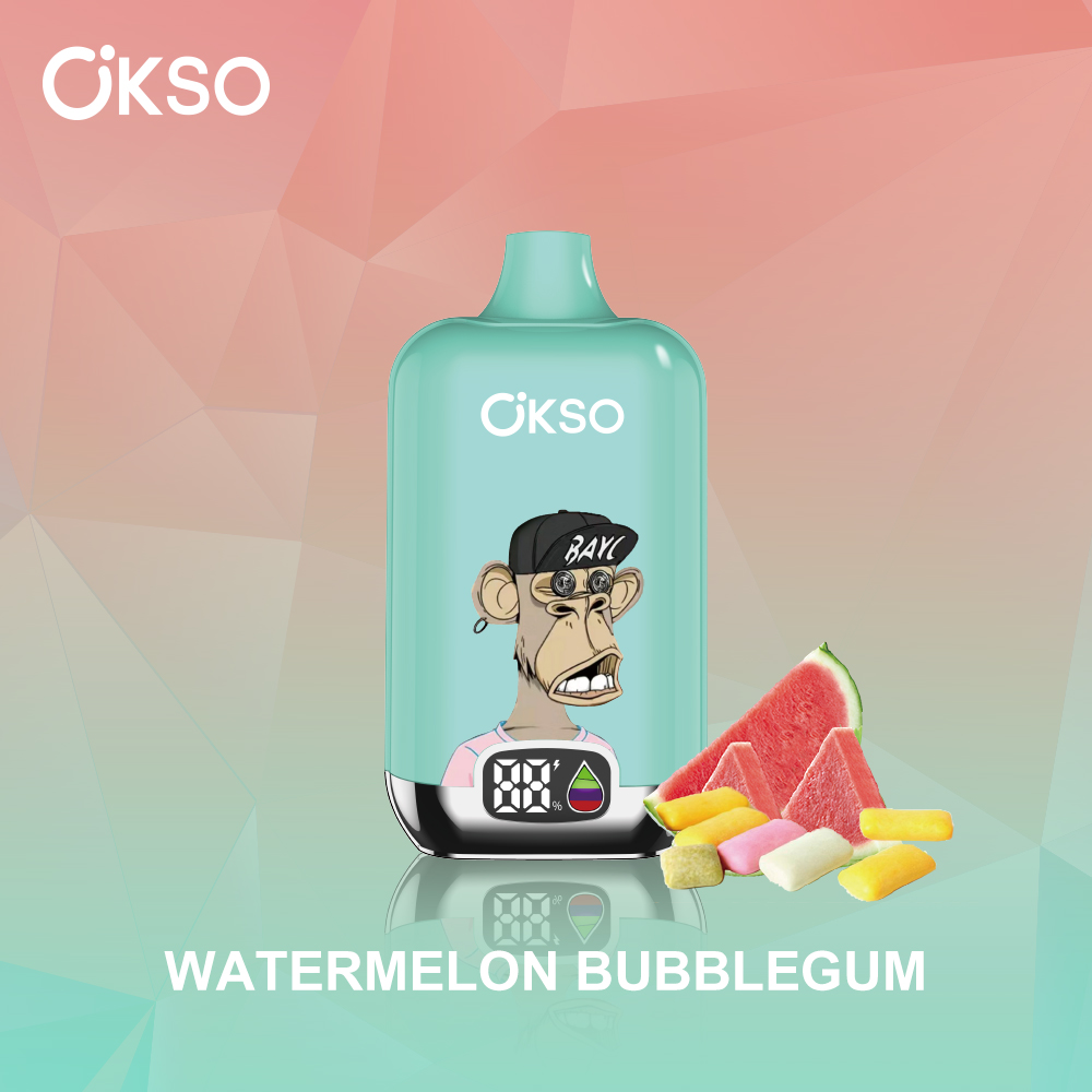 OKSO Digital box 12000 12K Puffs Rechargeable LED Display Disposable Vape in Watermelon Bubblegum flavor