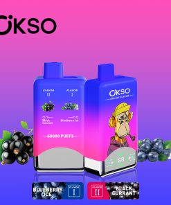 OKSO Double Flavor 60000 60K Puffs Double Taste LED Display Disposable Vape in Blueberry ice & Black Currant flavor