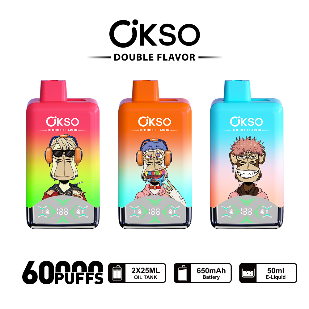 OKSO Double Flavor 60000 60K Puffs Double Taste LED Display Disposable Vape product image