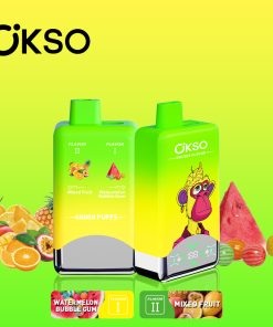 OKSO Double Flavor 60000 60K Puffs Double Taste LED Display Disposable Vape in Watermelon Bubble Gum & Mixed Fruit flavor