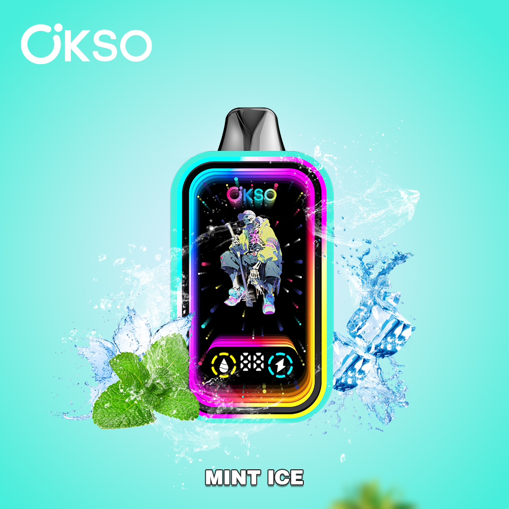 OKSO Magic Mirror 50000 50K Puffs Edition Dual Mesh LCD Display Disposable Vape in Mint Ice flavor