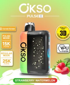OKSO Pulse X 25000 25K Puffs Pulse/Regular Mode LED Display Disposable Vape in Strawberry Watermelon flavor