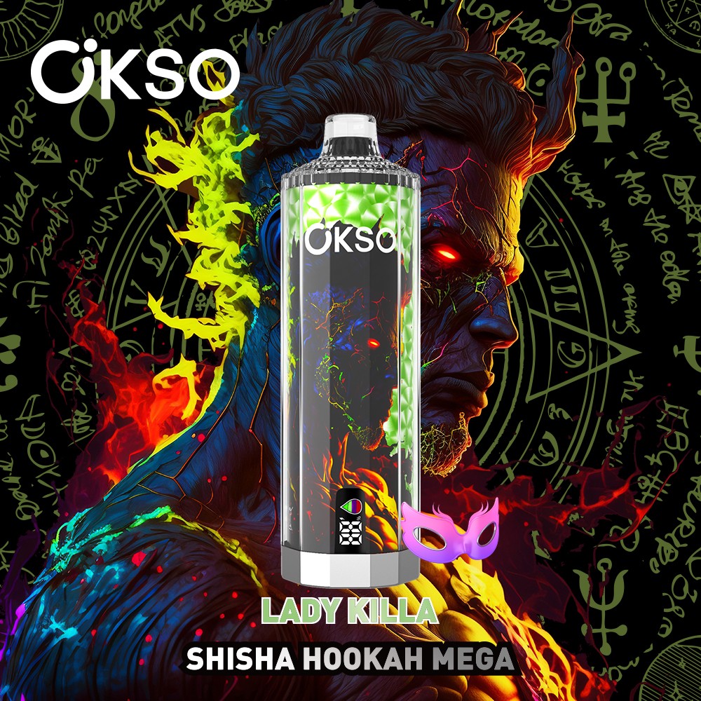 OKSO Shisha Hookah Mega 50000 50K Puffs LED Display Disposable in Lady Killa flavor