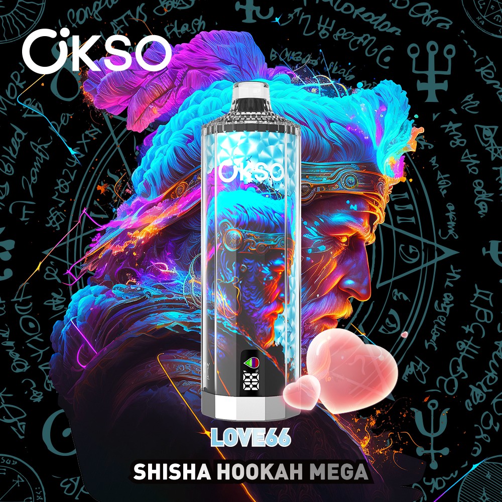 OKSO Shisha Hookah Mega 50000 50K Puffs LED Display Disposable in Love 66 flavor