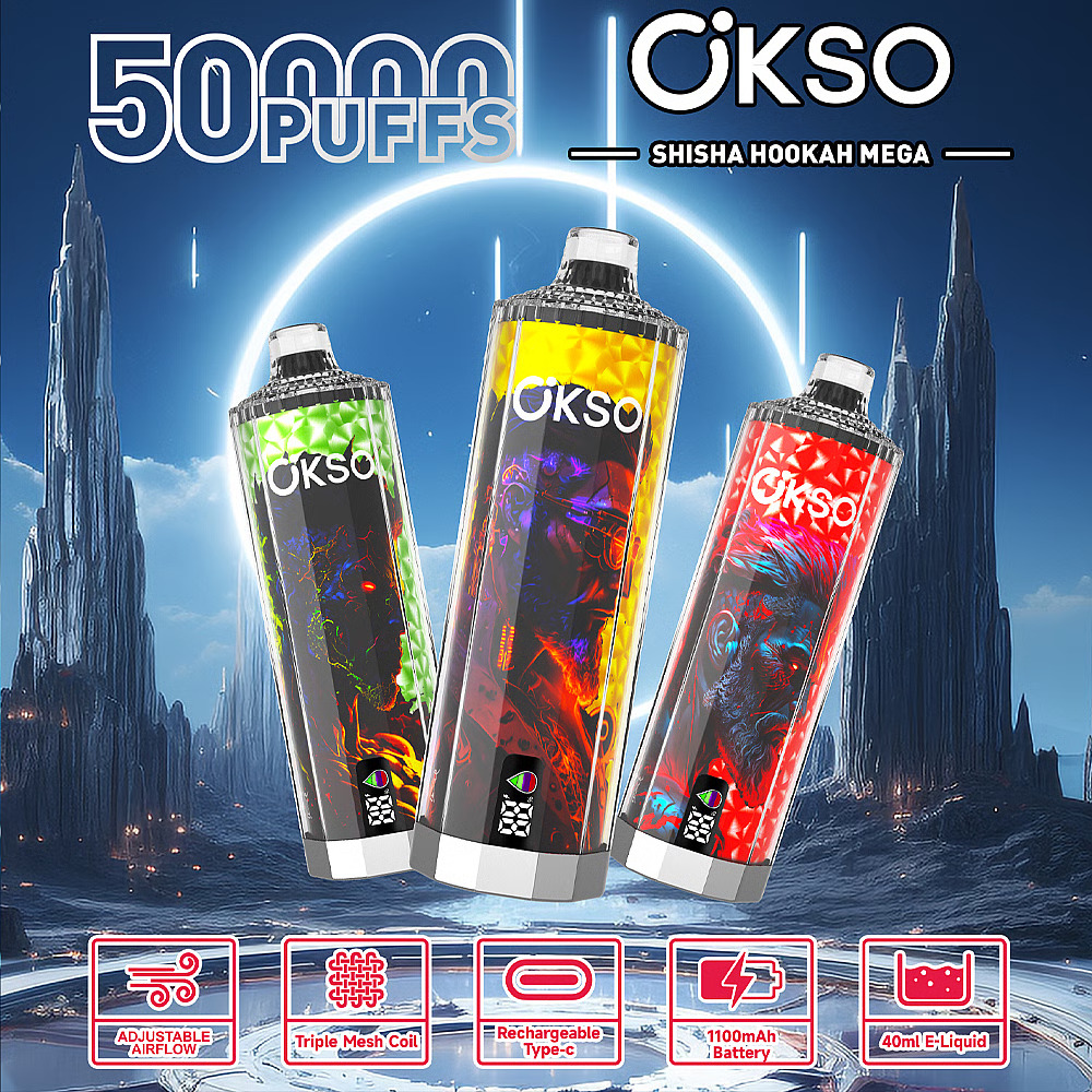 OKSO Shisha Hookah Mega 50000 50K Puffs LED Display Disposable product image