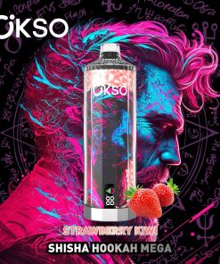 OKSO Shisha Hookah Mega 50000 50K Puffs LED Display Disposable in Strawberry Kiwi flavor