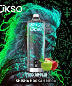 OKSO Shisha Hookah Mega 50000 50K Puffs LED Display Disposable in Two Apple flavor