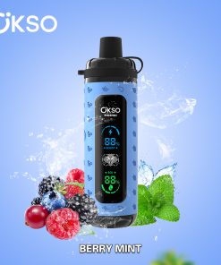 OKSO ShiSha Max 40000 40K Puffs LED Display Leather Disposable in okso shisha max 40k berry mint flavor
