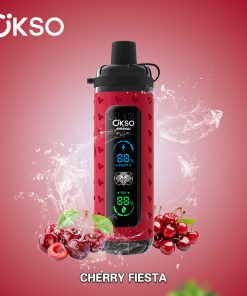 OKSO ShiSha Max 40000 40K Puffs LED Display Leather Disposable in okso shisha max 40k cherry fiesta flavor
