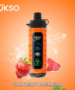 OKSO ShiSha Max 40000 40K Puffs LED Display Leather Disposable in okso shisha max 40k strawberry watermelon flavor