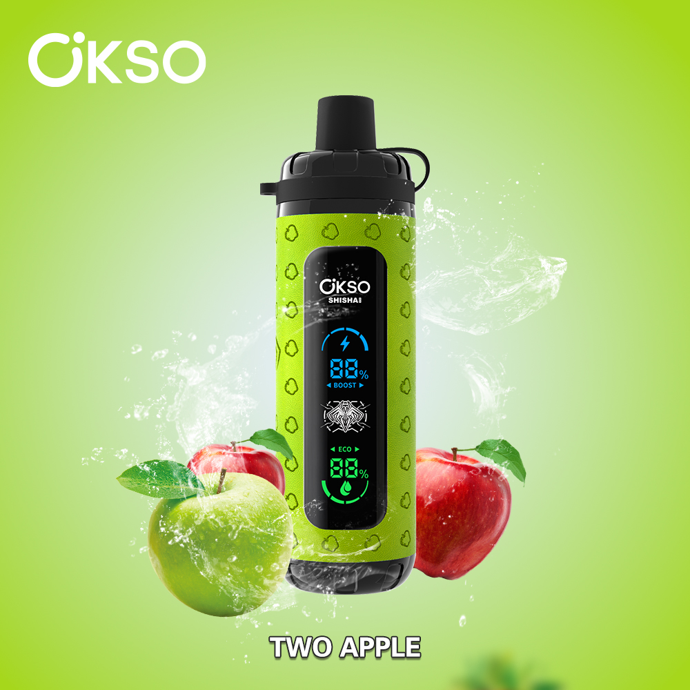 OKSO ShiSha Max 40000 40K Puffs LED Display Leather Disposable in okso shisha max 40k two apple flavor