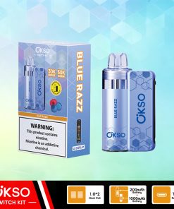 OKSO Switch Kit 50000 – 50K Puffs Dual Mode Replaceable Pod Disposable Vape in Blue Razz flavor