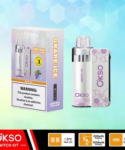 OKSO Switch Kit 50000 – 50K Puffs Dual Mode Replaceable Pod Disposable Vape in Grape Ice flavor