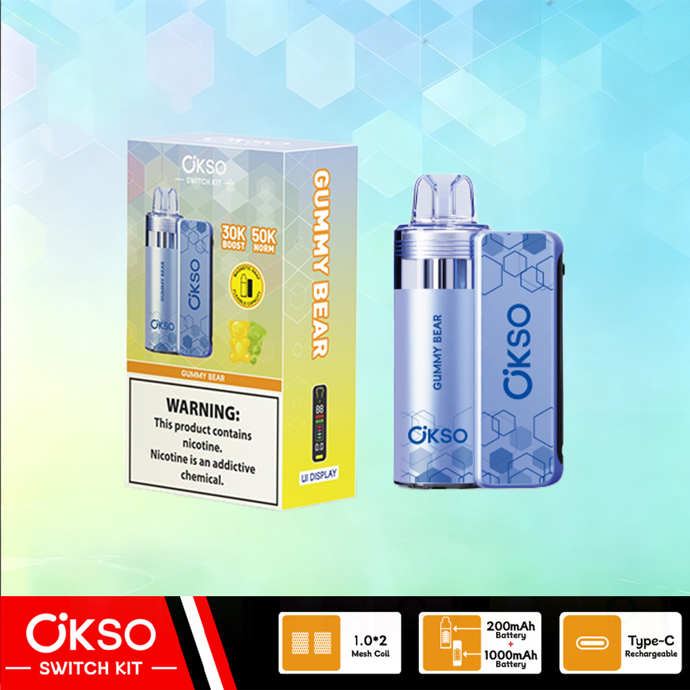 OKSO Switch Kit 50000 – 50K Puffs Dual Mode Replaceable Pod Disposable Vape in Gummy Bear flavor