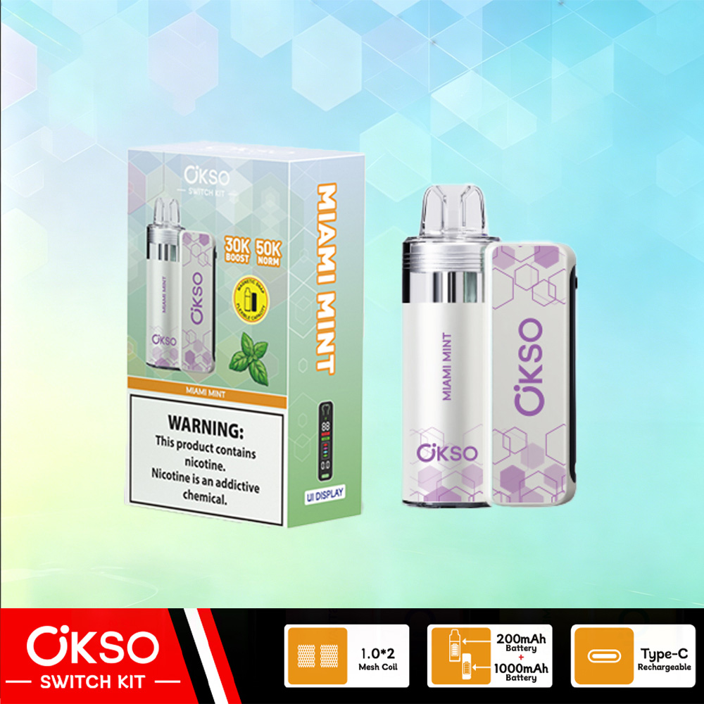 OKSO Switch Kit 50000 – 50K Puffs Dual Mode Replaceable Pod Disposable Vape in Miami Mint flavor