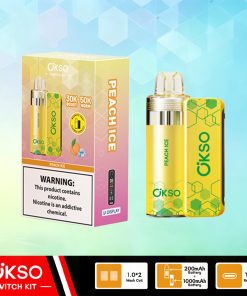 OKSO Switch Kit 50000 – 50K Puffs Dual Mode Replaceable Pod Disposable Vape in Peach Ice flavor