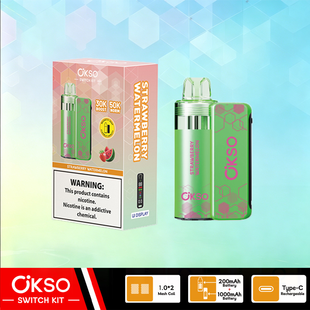 OKSO Switch Kit 50000 – 50K Puffs Dual Mode Replaceable Pod Disposable Vape in Strawberry Watermelon flavor