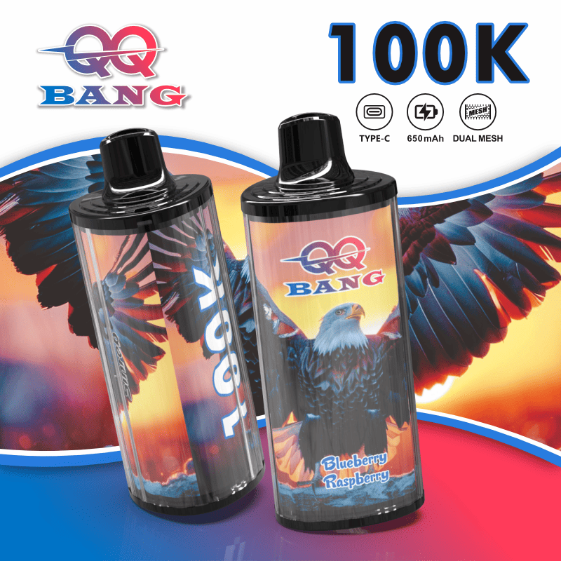 QQ Bang 100000 100K Puffs Dual Mesh Rechargeable Disposable Vape in qq bang 100000 100k blueberry raspberry flavor