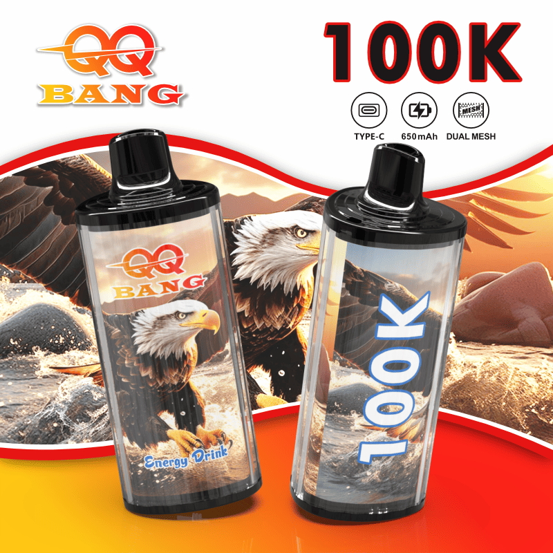 QQ Bang 100000 100K Puffs Dual Mesh Rechargeable Disposable Vape in qq bang 100000 100k energy drink flavor