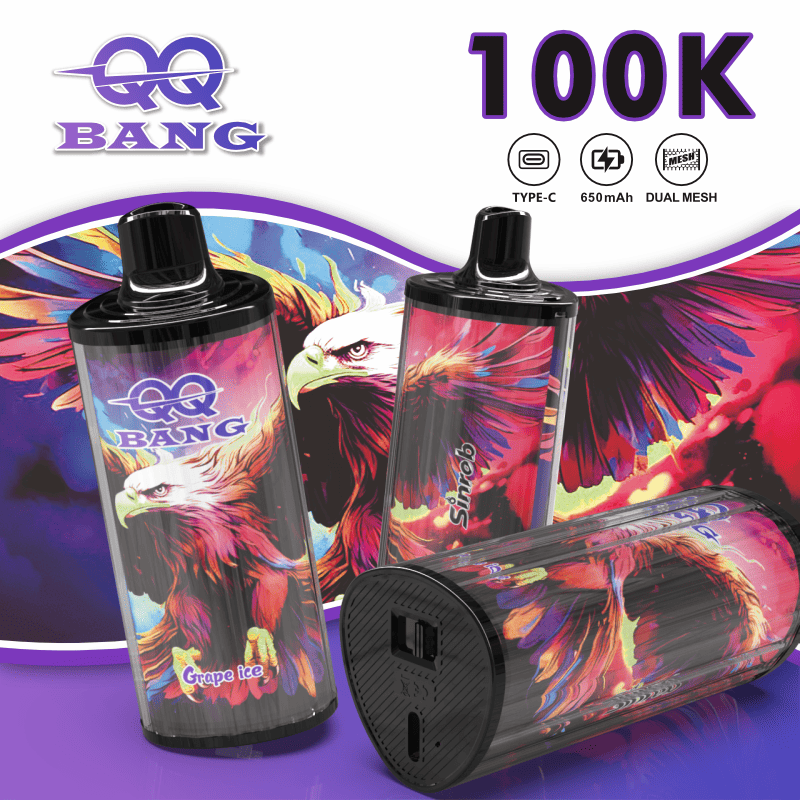 QQ Bang 100000 100K Puffs Dual Mesh Rechargeable Disposable Vape in qq bang 100000 100k grape ice flavor