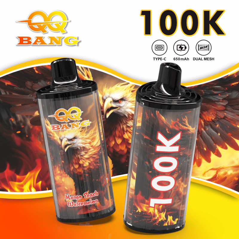 QQ Bang 100000 100K Puffs Dual Mesh Rechargeable Disposable Vape in qq bang 100000 100k mango peach watermelon flavor