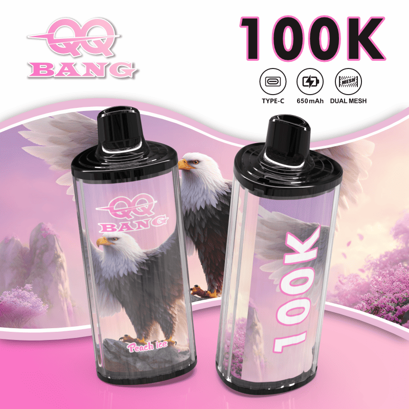 QQ Bang 100000 100K Puffs Dual Mesh Rechargeable Disposable Vape in qq bang 100000 100k peach ice flavor