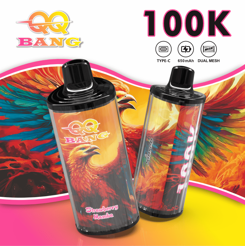 QQ Bang 100000 100K Puffs Dual Mesh Rechargeable Disposable Vape in qq bang 100000 100k strawberry mamba flavor