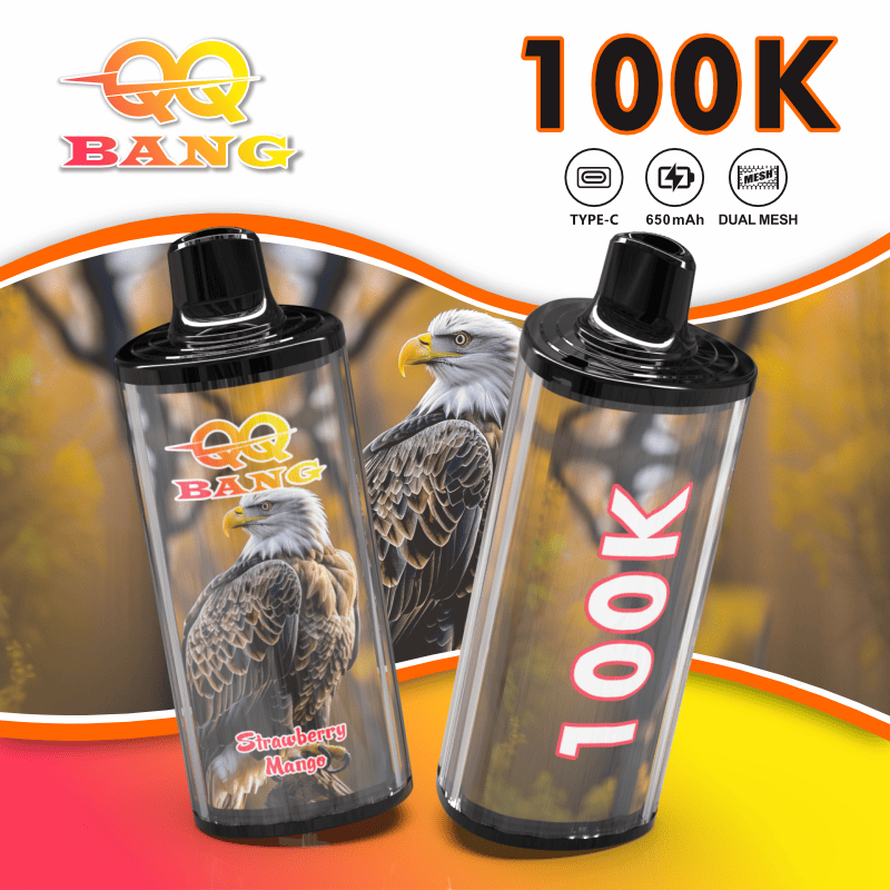 QQ Bang 100000 100K Puffs Dual Mesh Rechargeable Disposable Vape in qq bang 100000 100k strawberry mango flavor