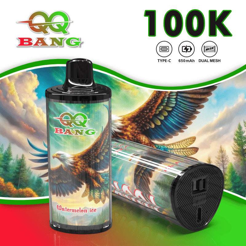 QQ Bang 100000 100K Puffs Dual Mesh Rechargeable Disposable Vape in qq bang 100000 100k watermelon ice flavor